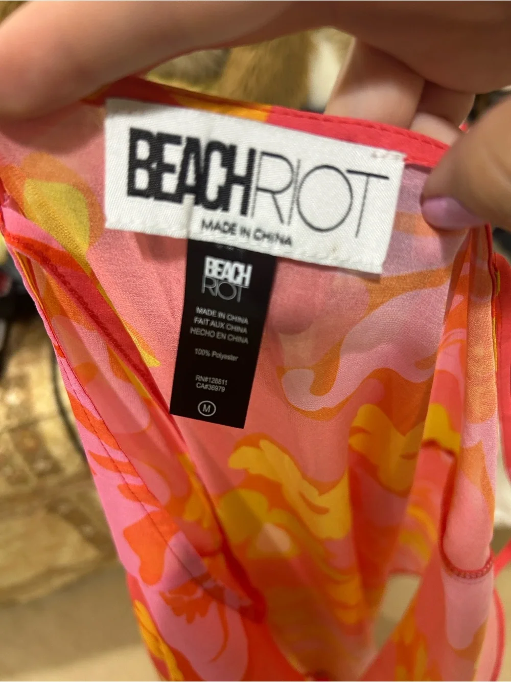 New Beach Riot Pink & Yellow Floral Cover Up
